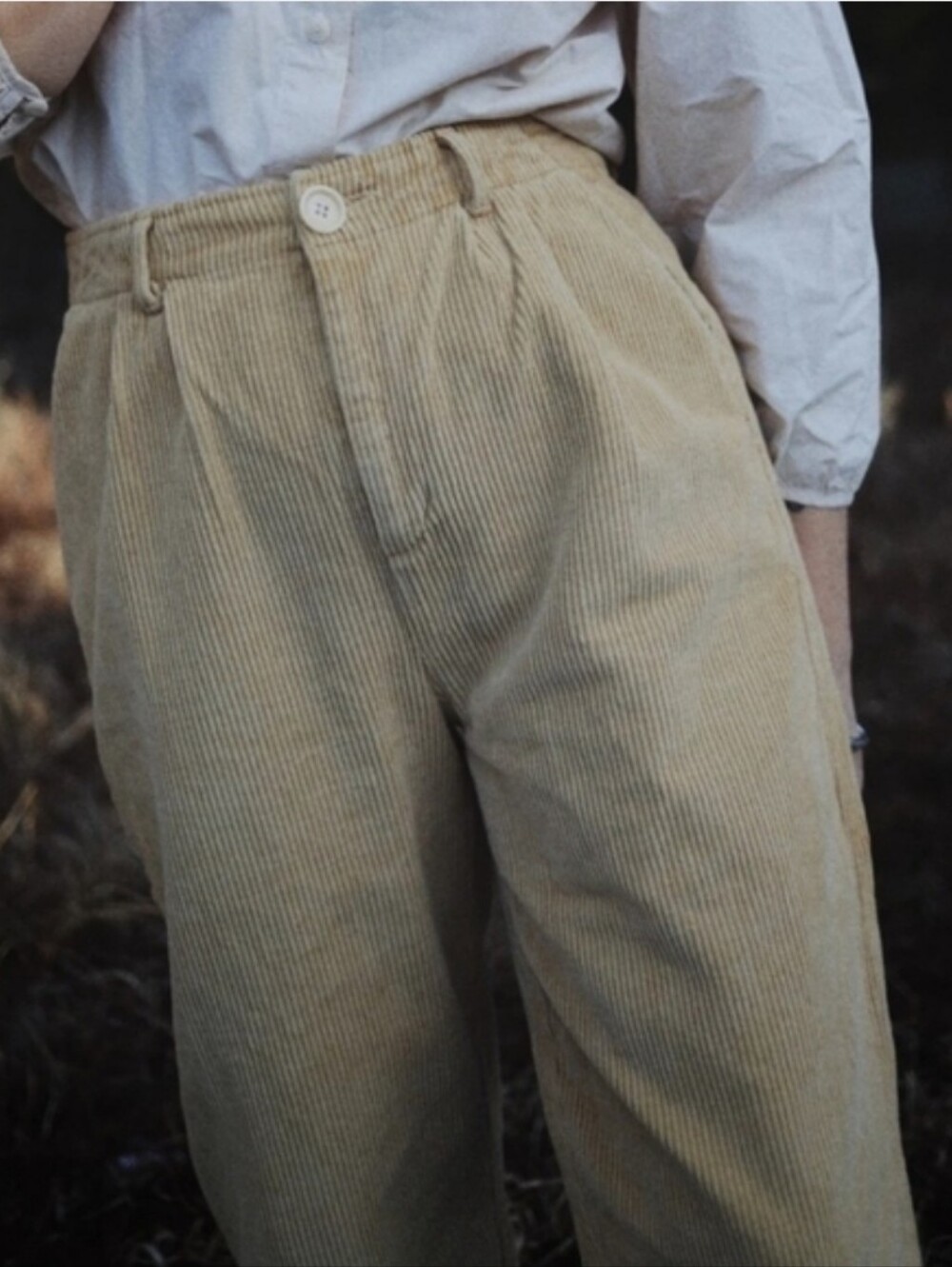 Rudy Jude Sal trousers, 3 corduroy honey tan straight leg vintage style pants 30